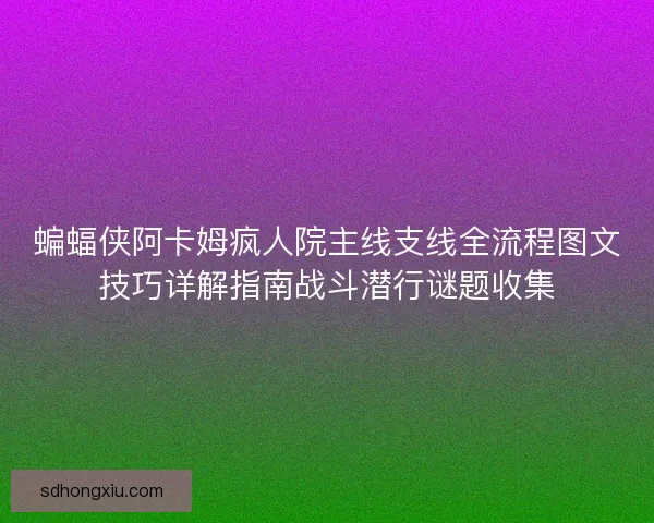 蝙蝠侠阿卡姆疯人院主线支线全流程图文技巧详解指南战斗潜行谜题收集